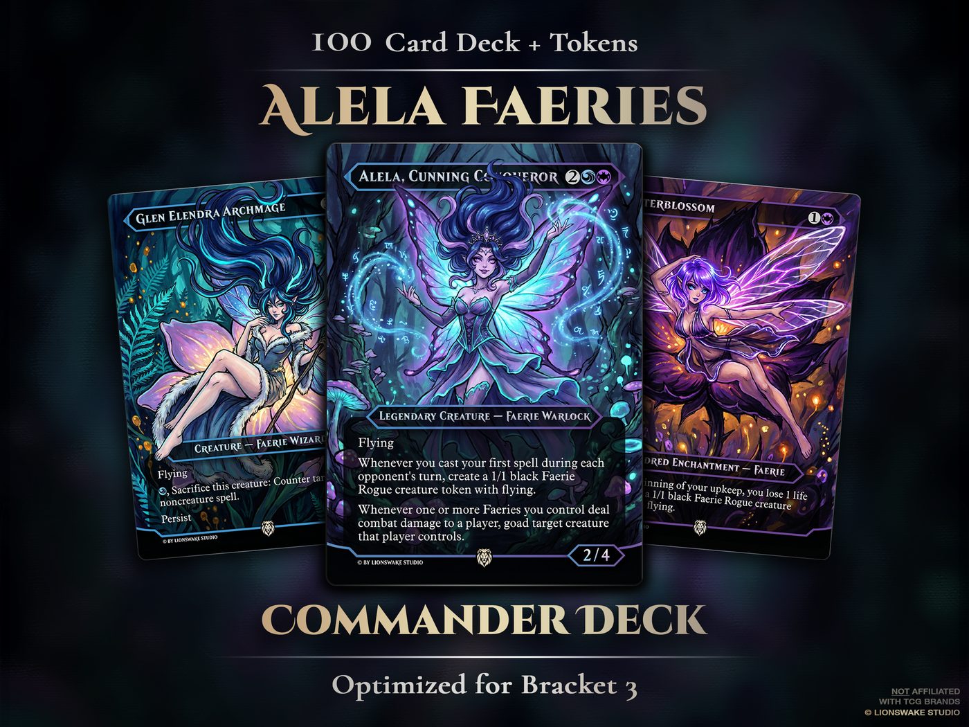 Alela Faerie Commander Deck — custom original card art