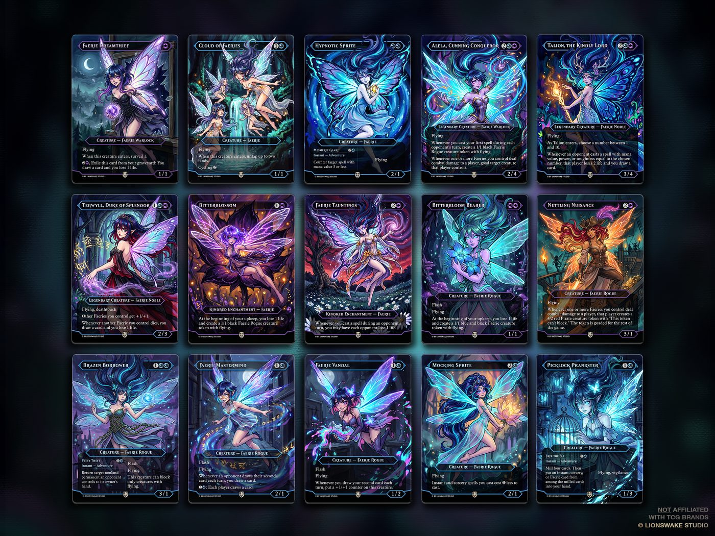 Alela Faerie Commander Deck — original artwork, view 6