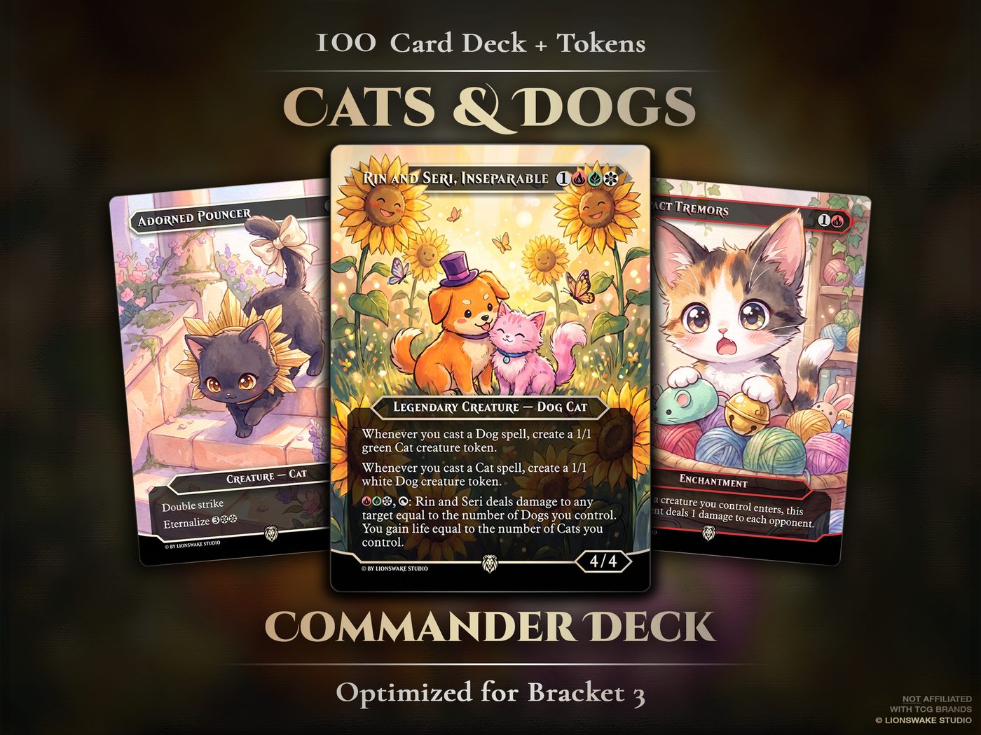 Rin & Seri Cats & Dogs Commander Deck — custom original card art