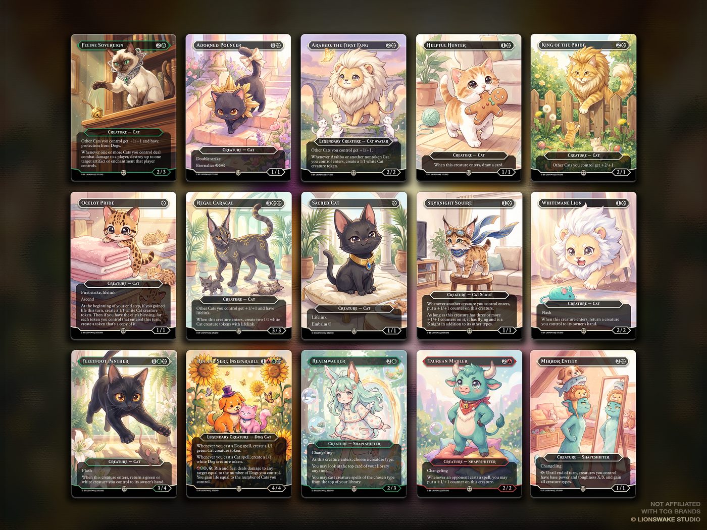 Rin & Seri Cats & Dogs Commander Deck — original artwork, view 6