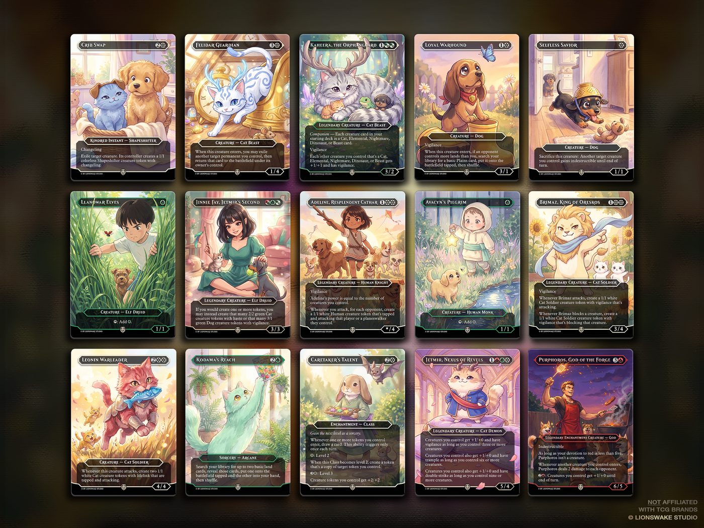 Rin & Seri Cats & Dogs Commander Deck — original artwork, view 7