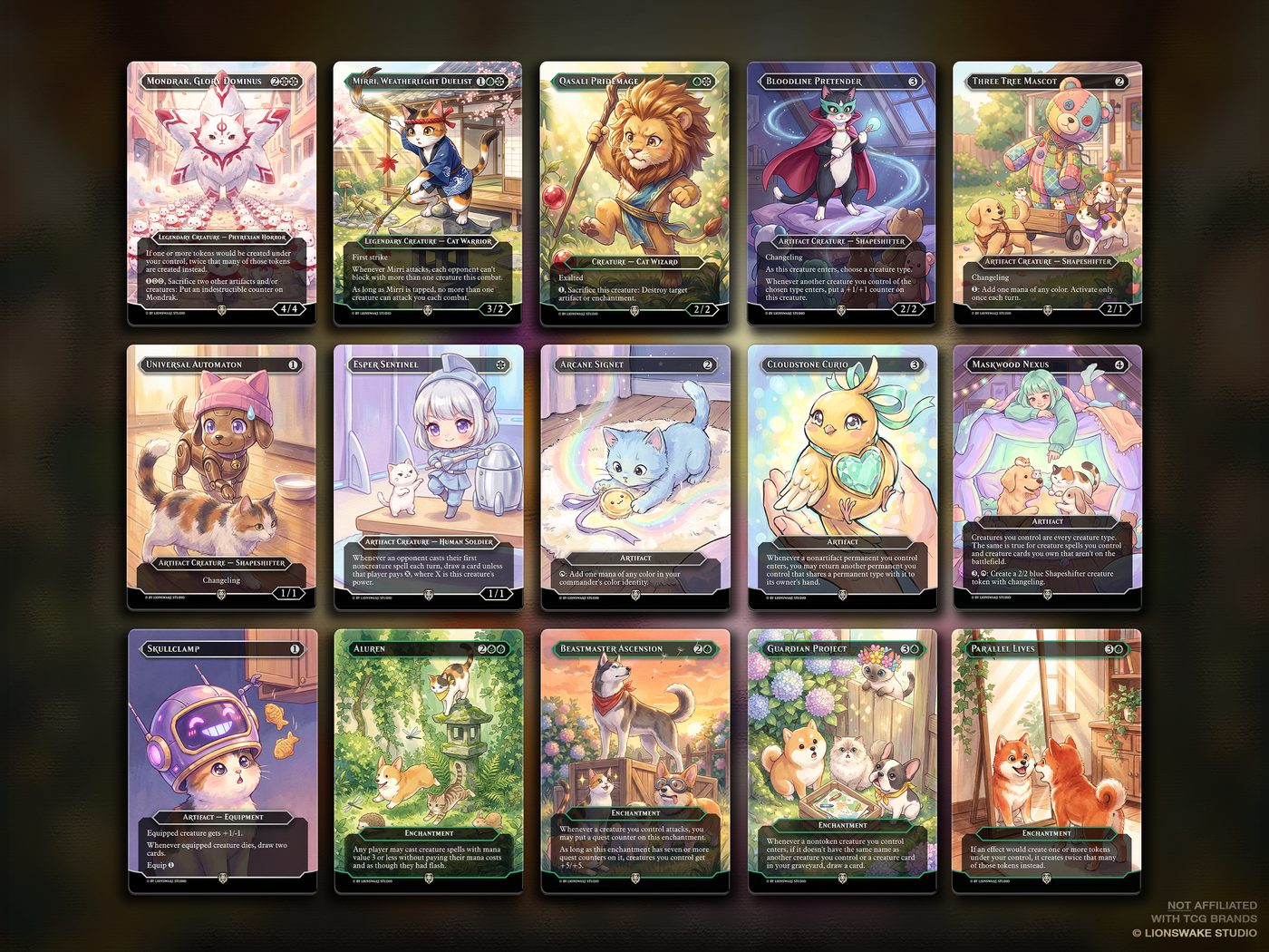 Rin & Seri Cats & Dogs Commander Deck — original artwork, view 8