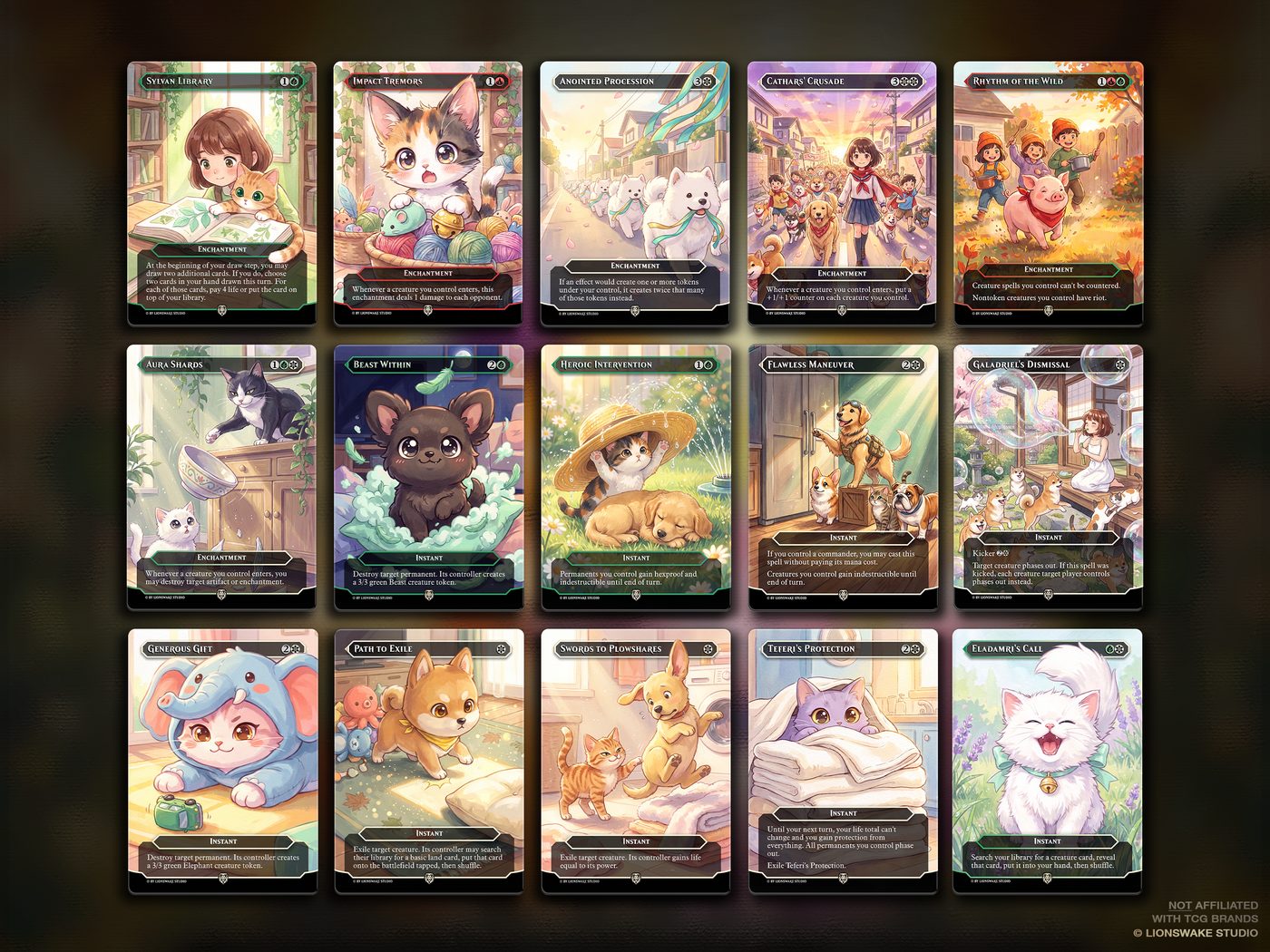 Rin & Seri Cats & Dogs Commander Deck — original artwork, view 10
