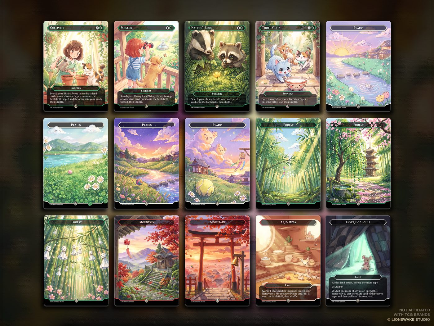 Rin & Seri Cats & Dogs Commander Deck — original artwork, view 11