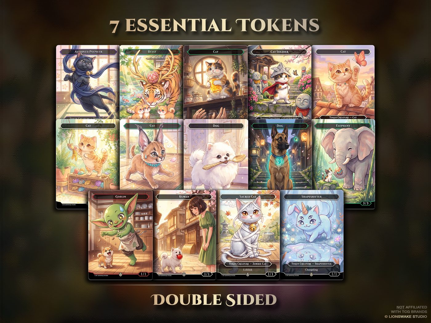 Rin & Seri Cats & Dogs Commander Deck — original artwork, view 14