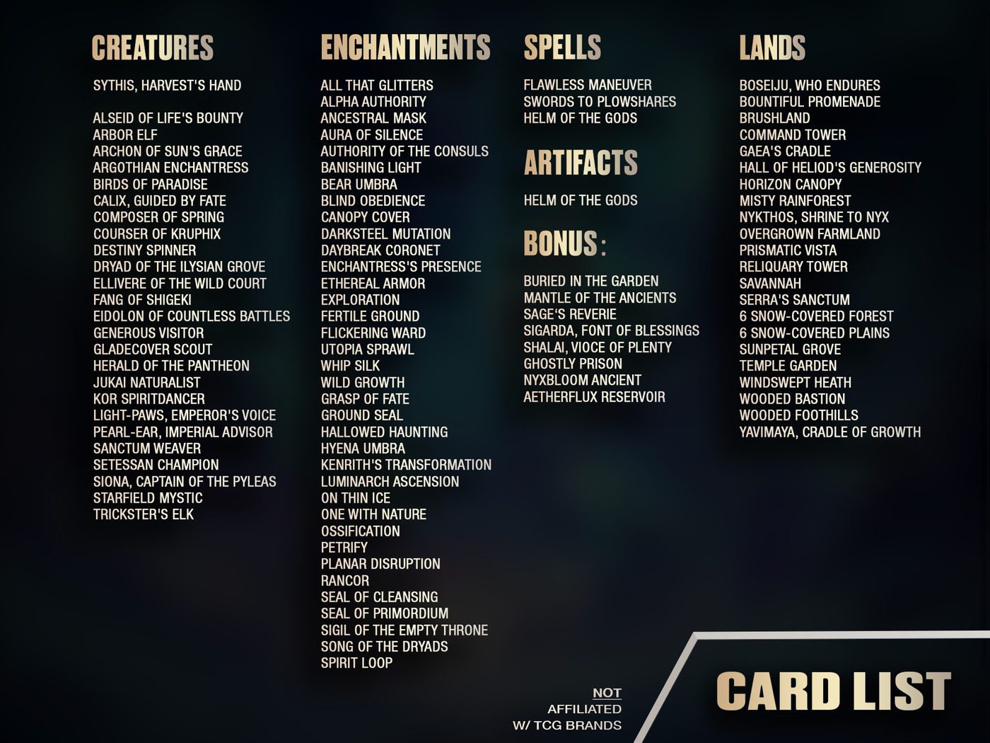 Sythis Enchantress Commander Deck — original artwork, view 9